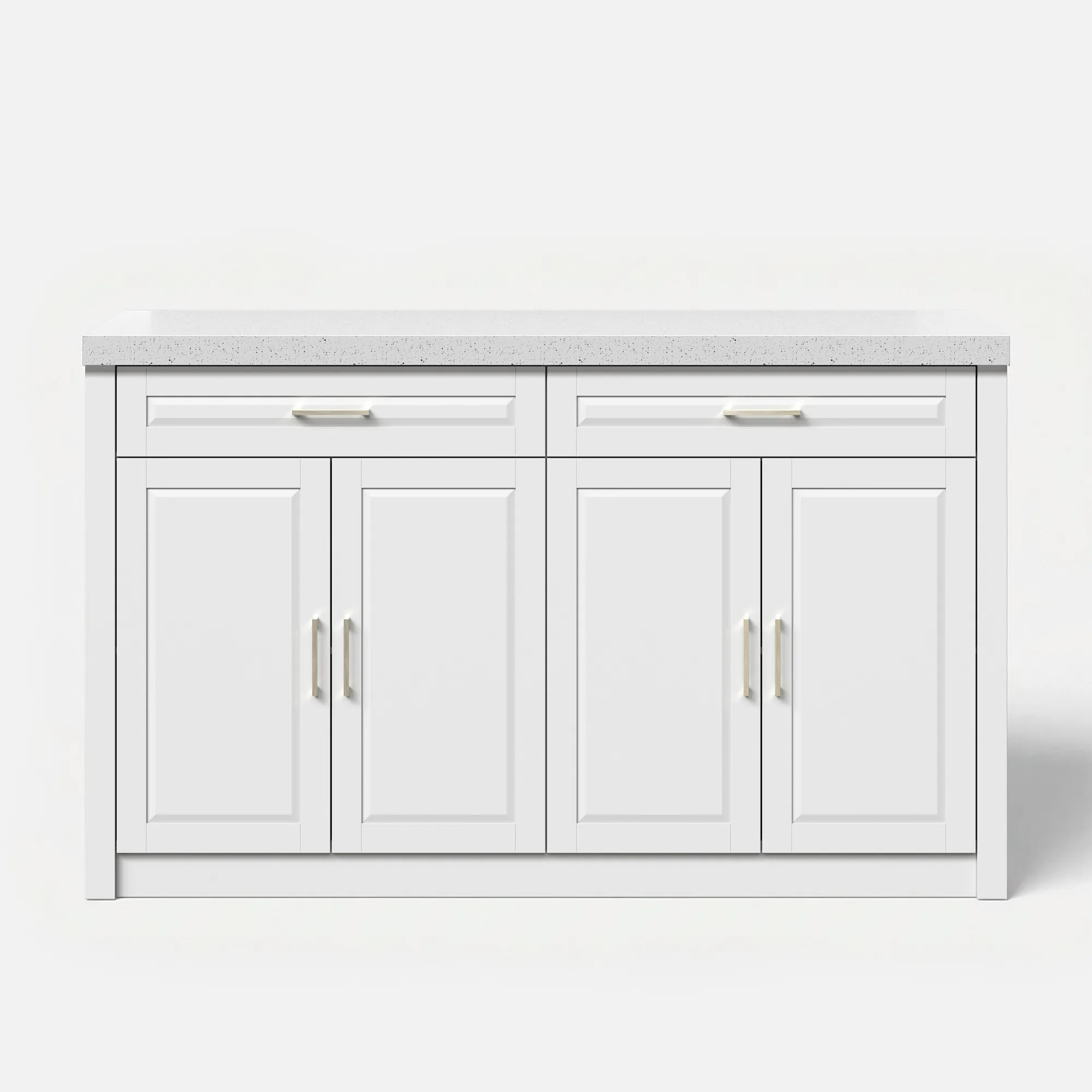 Modern Double-Sided Kitchen Island with Storage and Seating Space-White