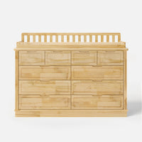 Solid Wood Changing Table with Drawers and Handle-Free Design-Natural