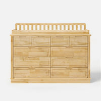 Solid Wood Changing Table with Drawers and Handle-Free Design-Natural