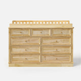 Solid Wood Changing Table with Drawers and Round Knob Handles-Natural