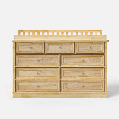 Solid Wood Changing Table with Drawers and Round Knob Handles-Natural