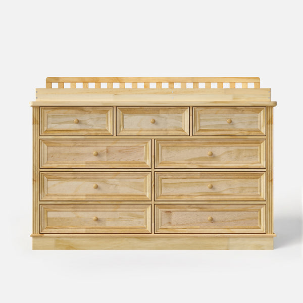Solid Wood Changing Table with Drawers and Round Knob Handles-Natural