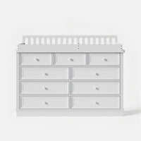 Solid Wood Changing Table with Drawers and Round Knob Handles-White