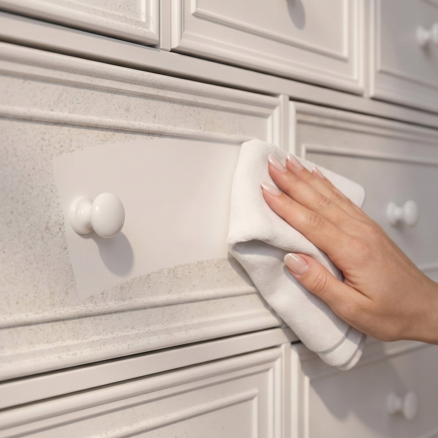 Solid Wood Changing Table with Drawers and Round Knob Handles