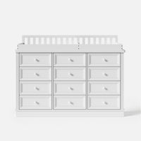 Solid Wood Changing Table with 9 Drawers-White
