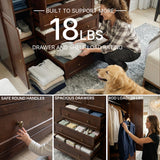 6-Door Wardrobe Armoire with Drawers - Dark Brown
