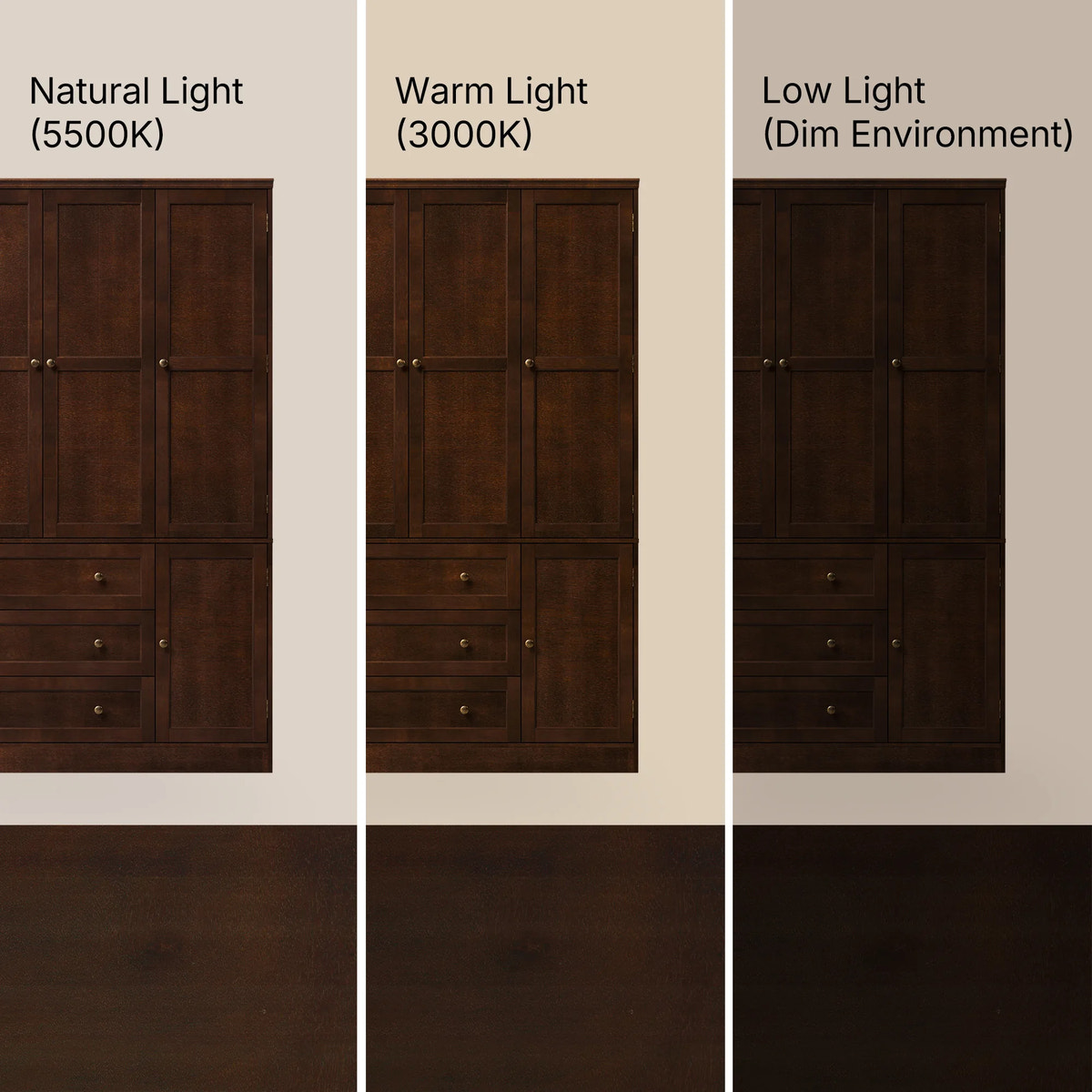 6-Door Wardrobe Armoire with Drawers - Dark Brown