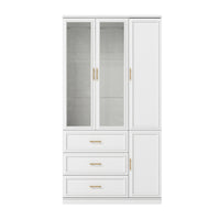 3-Door Wardrobe Armoire with Drawers