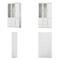 3-Door Wardrobe Armoire with Drawers