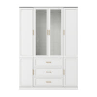 4-Door Wardrobe Armoire with Drawers
