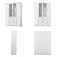 4-Door Wardrobe Armoire with Drawers
