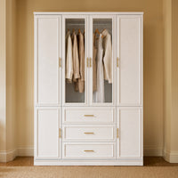 4-Door Wardrobe Armoire with Drawers