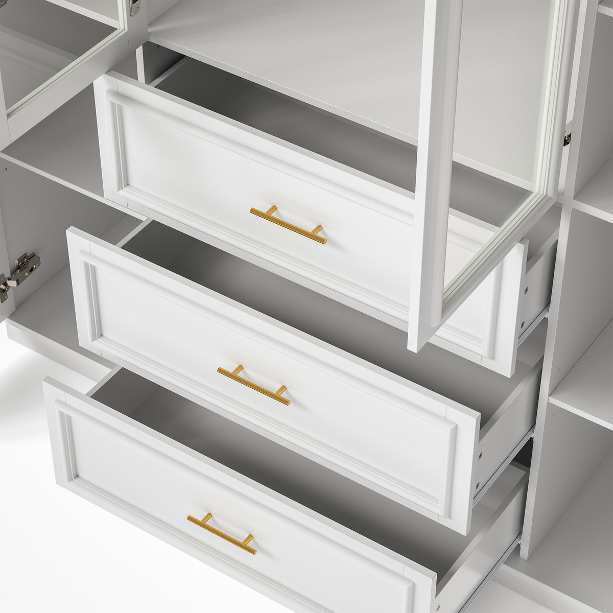 4-Door Wardrobe Armoire with Drawers