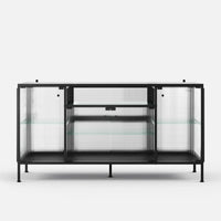Display Cabinet with LED Lighting and Open Shelving