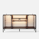 Display Cabinet with LED Lighting and Open Shelving