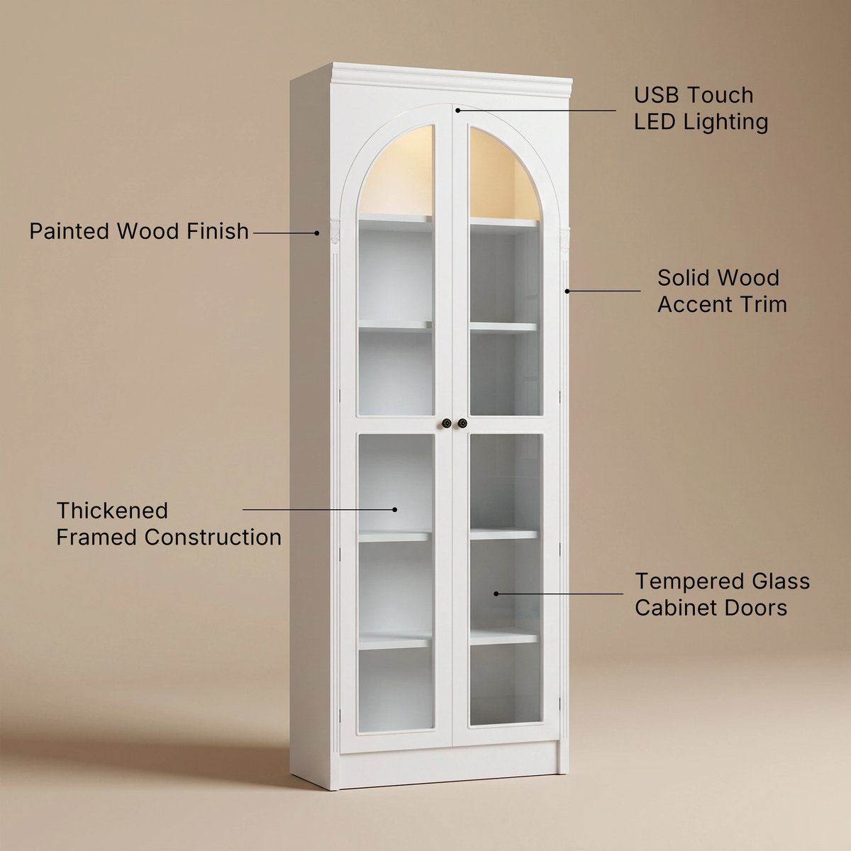 Relievo Arched Glass Cabinet