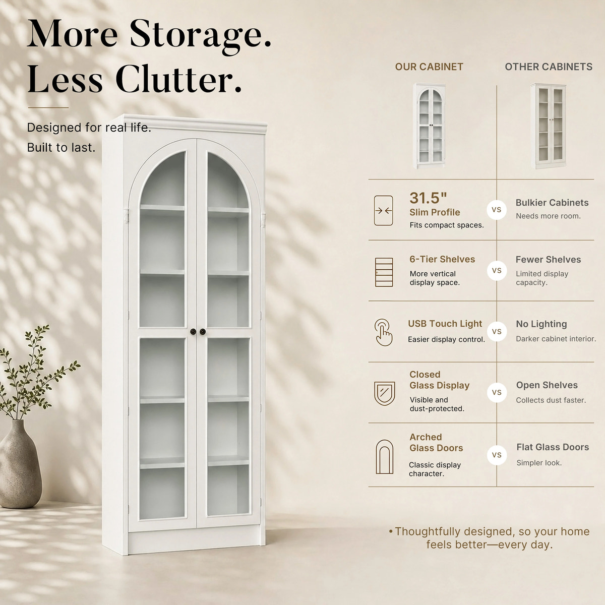 Relievo Arched Glass Cabinet