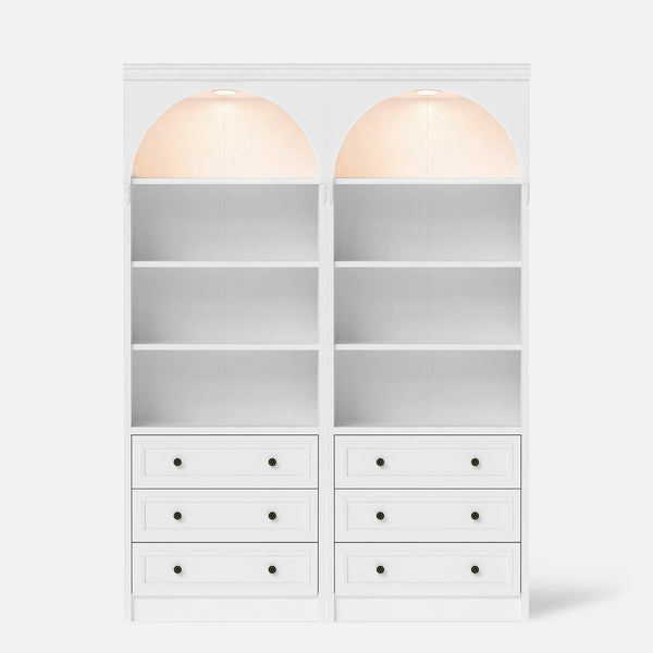 Relievo Double-Arched Open Display Cabinet Set
