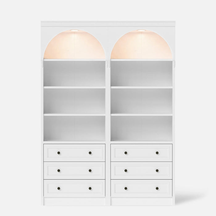 Relievo Double-Arched Open Display Cabinet Set