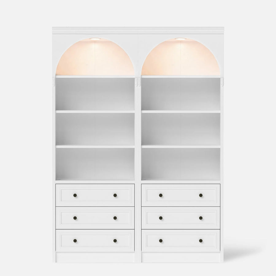 Relievo Double-Arched Open Display Cabinet Set