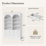 Relievo Double-Arched Open Display Cabinet Set