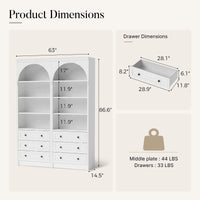 Relievo Double-Arched Open Display Cabinet Set