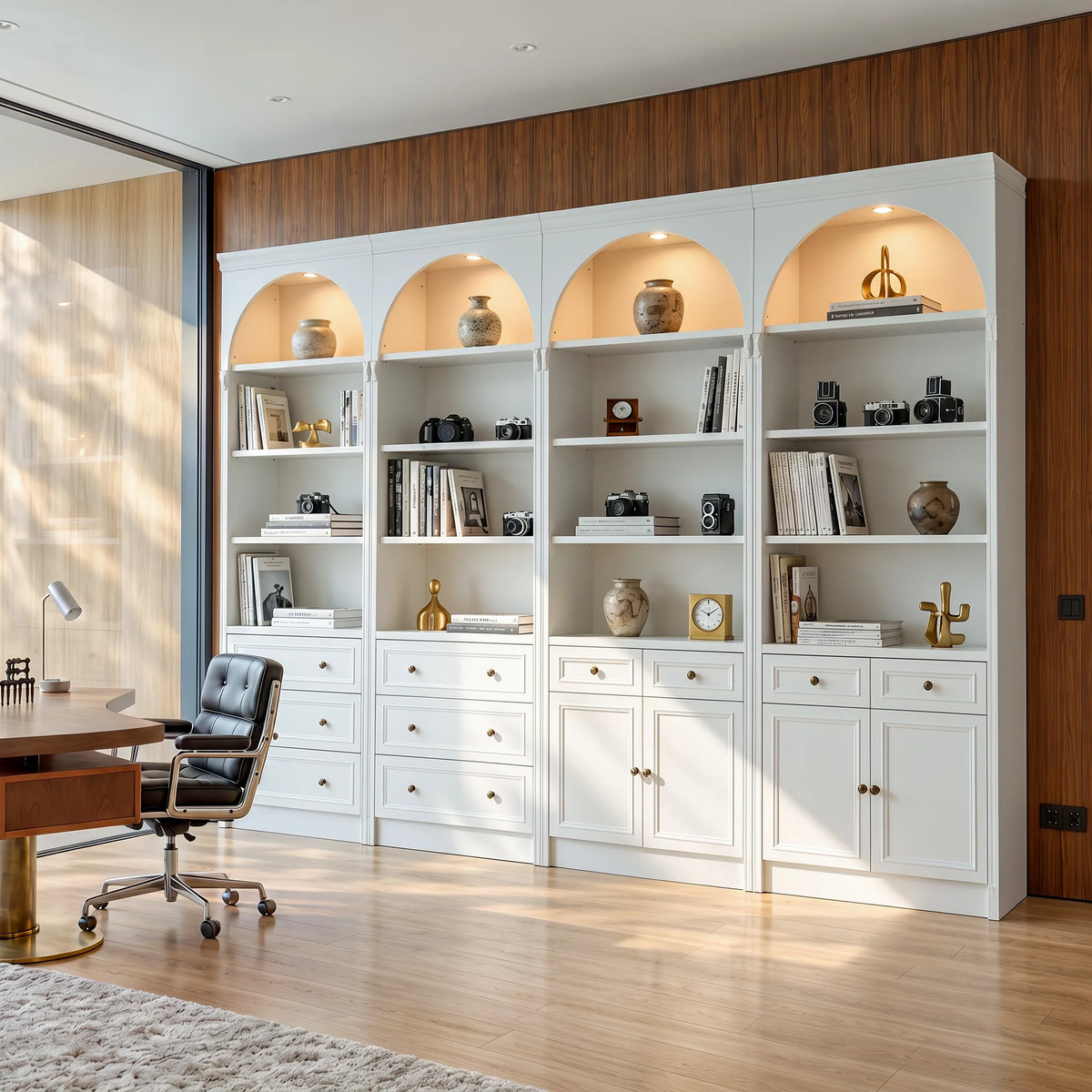 Relievo Four-Arched Open Display Cabinet Wall