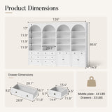 Relievo Four-Arched Open Display Cabinet Wall