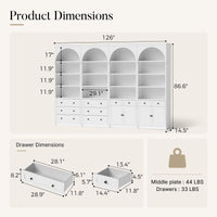 Relievo Four-Arched Open Display Cabinet Wall