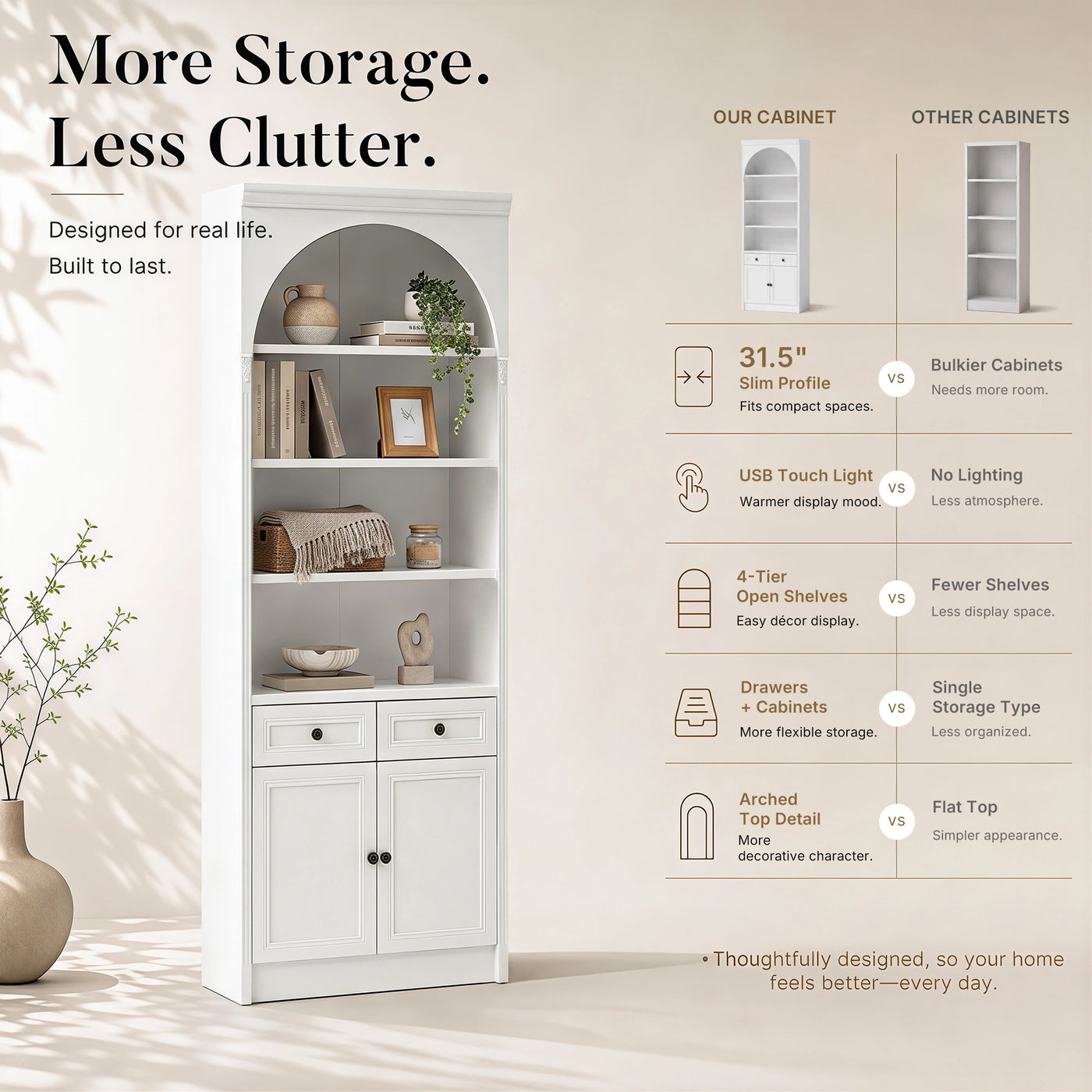 Relievo Arched Hutch Cabinet