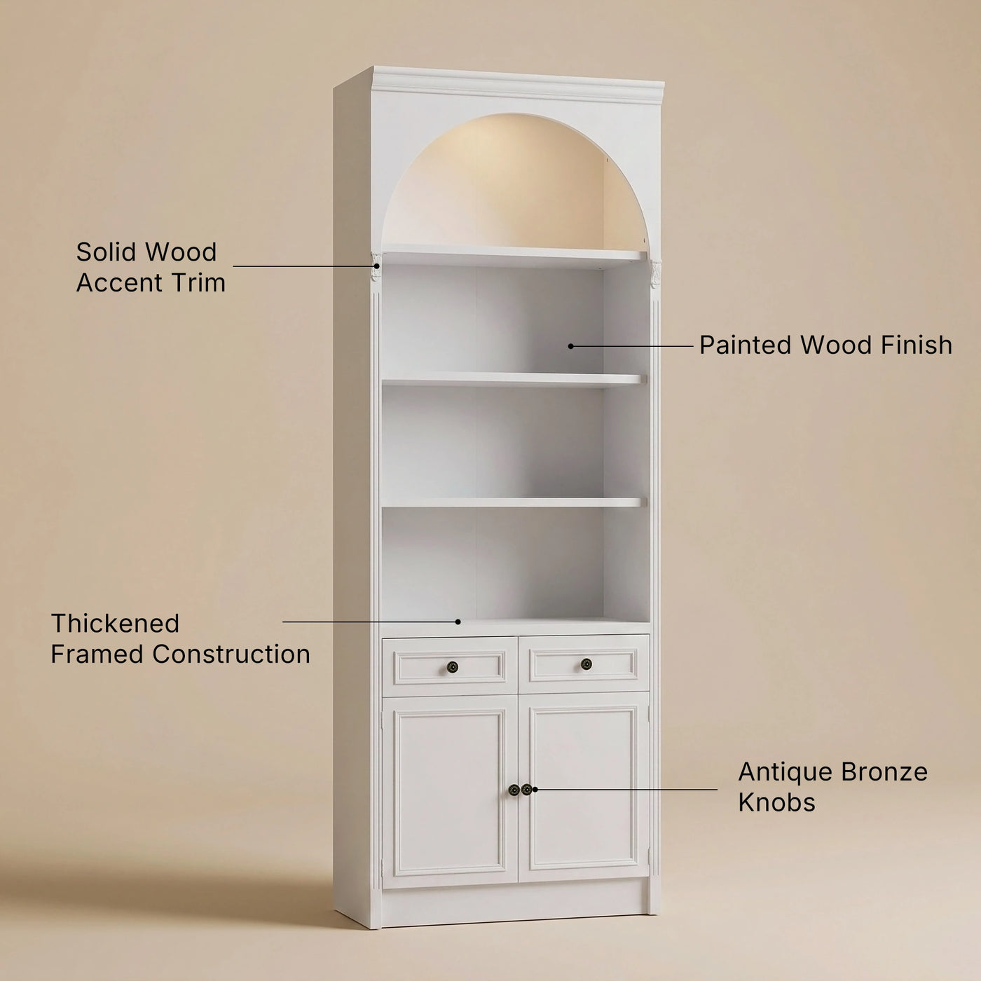 Relievo Arched Hutch Cabinet