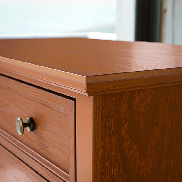 Walnut 2-Drawer Nightstand with Open Shelf, Set of 2