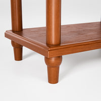 Walnut 2-Drawer Nightstand with Open Shelf