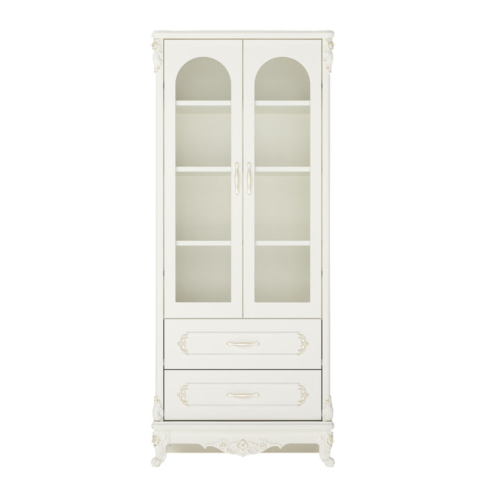 Relievo Rocaille Glass Display Cabinet with 2 Drawers (31.5")