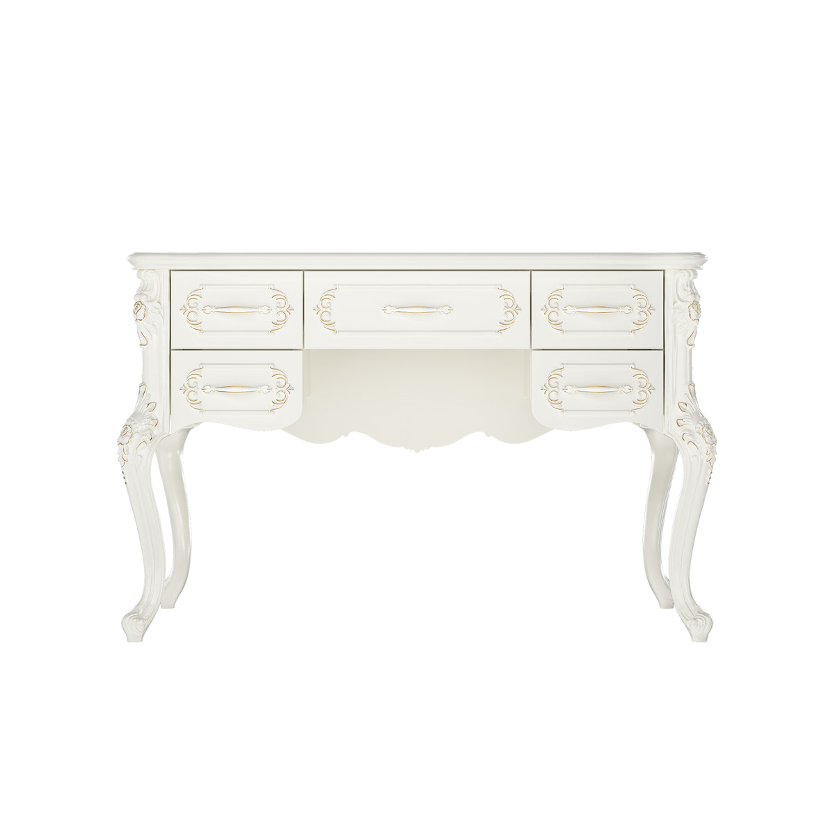 Relievo Rocaille Makeup Vanity with 5 Drawers (47.2")