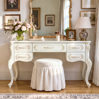 Relievo Rocaille Makeup Vanity with 5 Drawers (47.2")