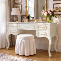 Relievo Rocaille Makeup Vanity with 5 Drawers (47.2")