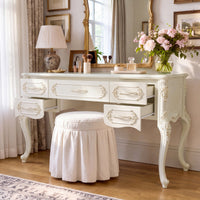 Relievo Rocaille Makeup Vanity with 5 Drawers (47.2")