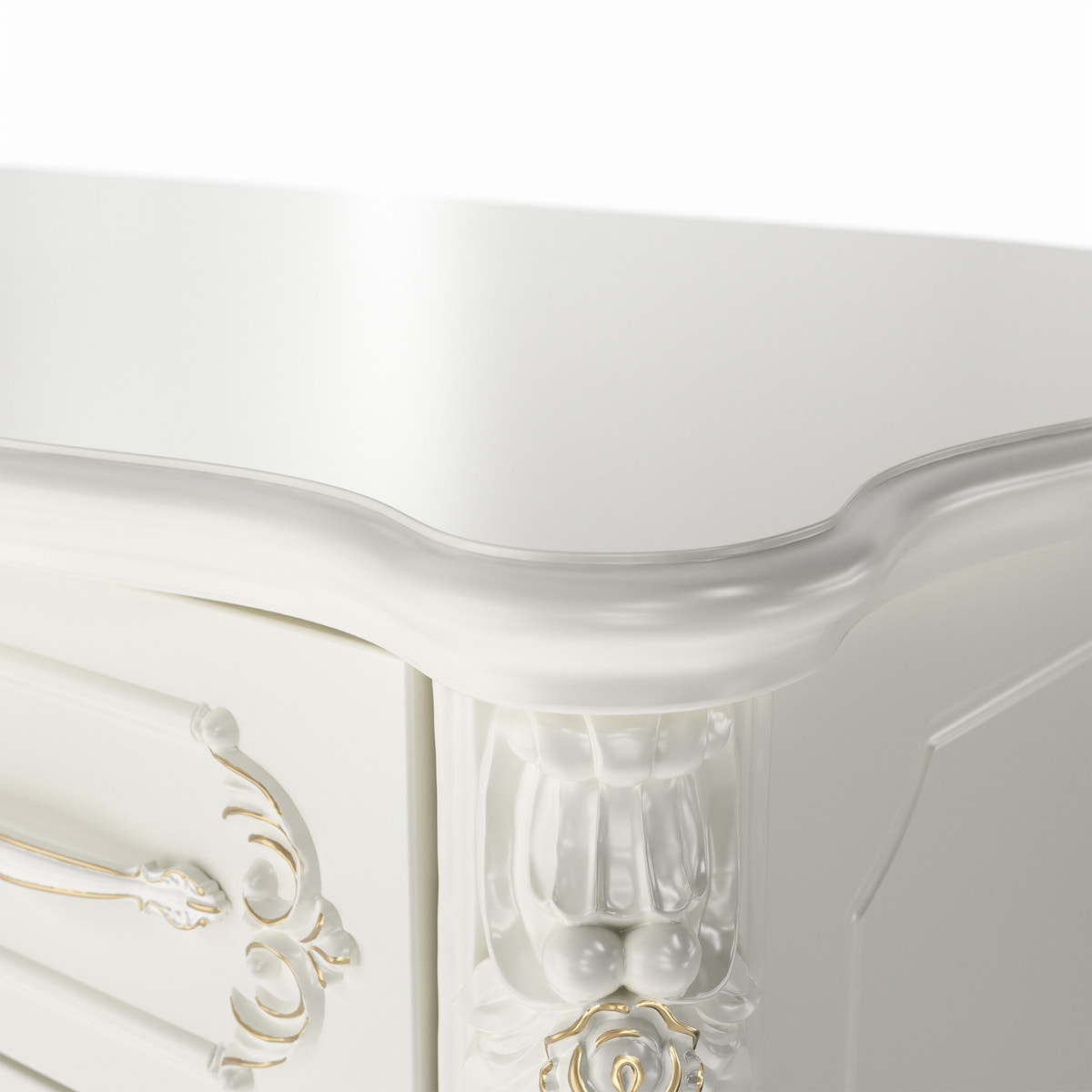 Relievo Rocaille Makeup Vanity with 5 Drawers (47.2")