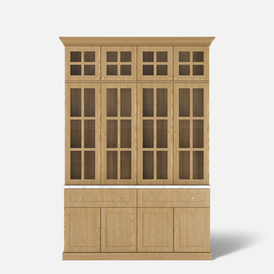 Grand Framed-Glass Library Cabinet