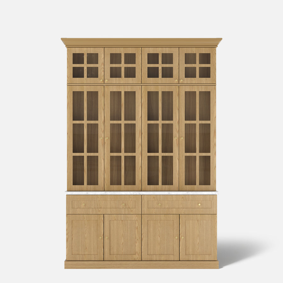 Grand Framed-Glass Library Cabinet