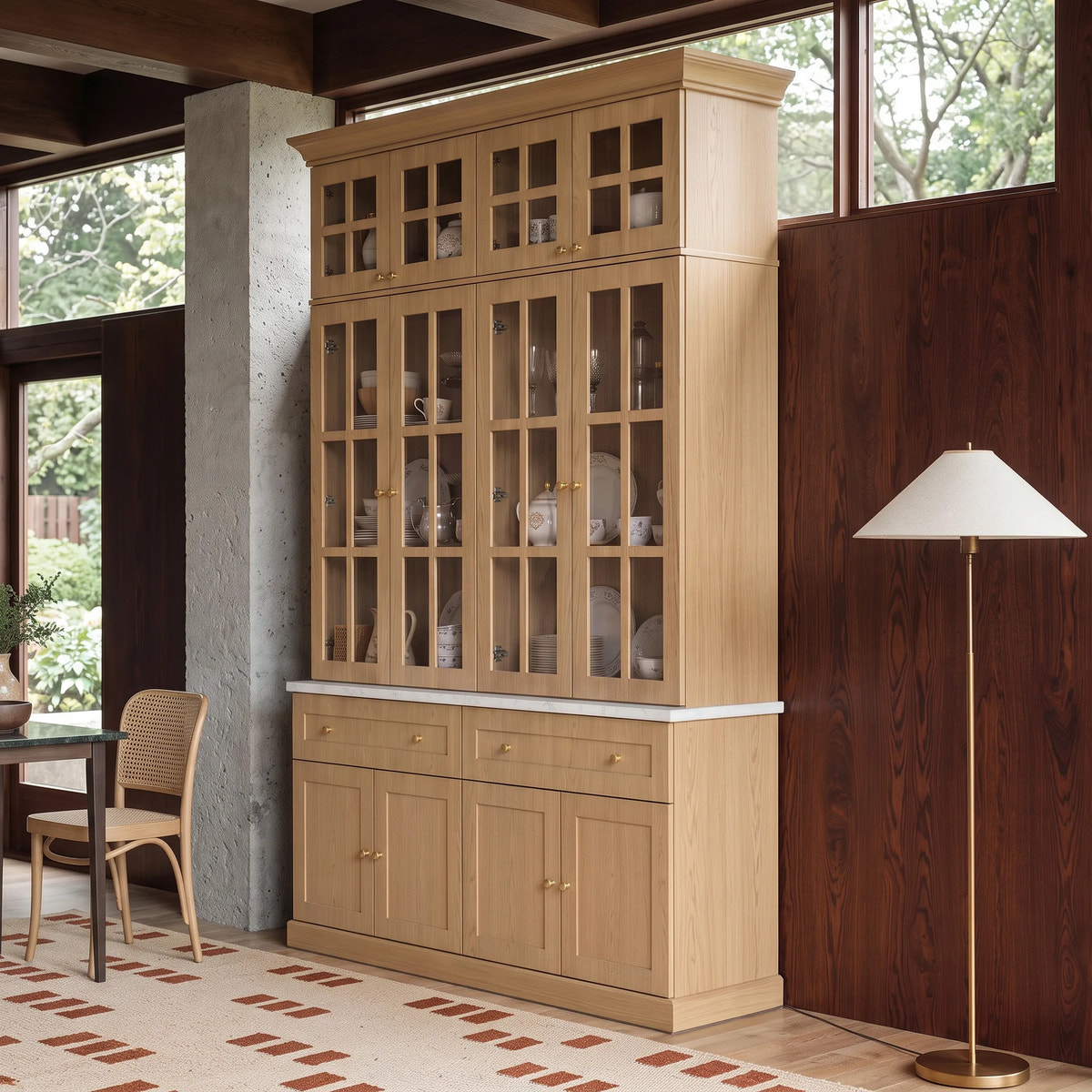 Grand Framed-Glass Library Cabinet