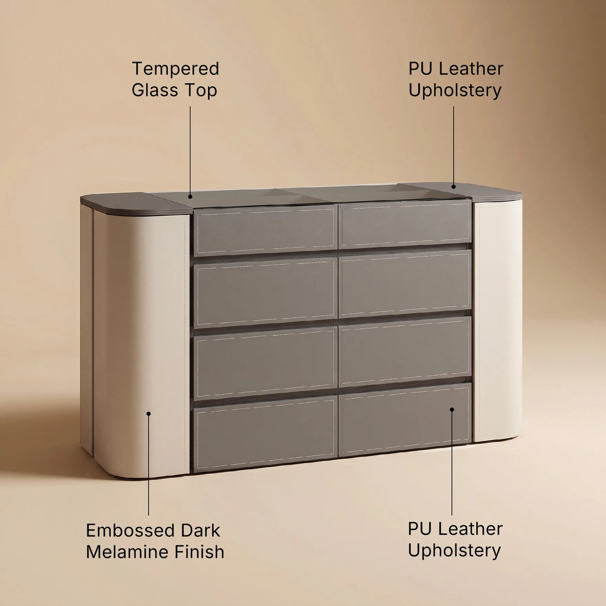 Pelle Jewelry Island with Drawers