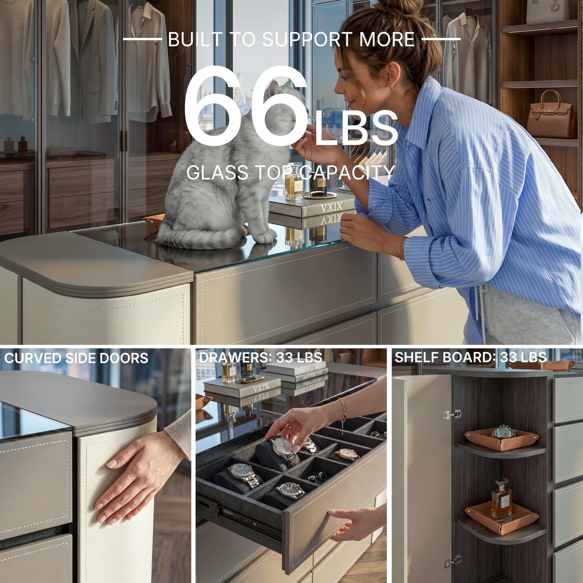 Pelle Jewelry Island with Drawers