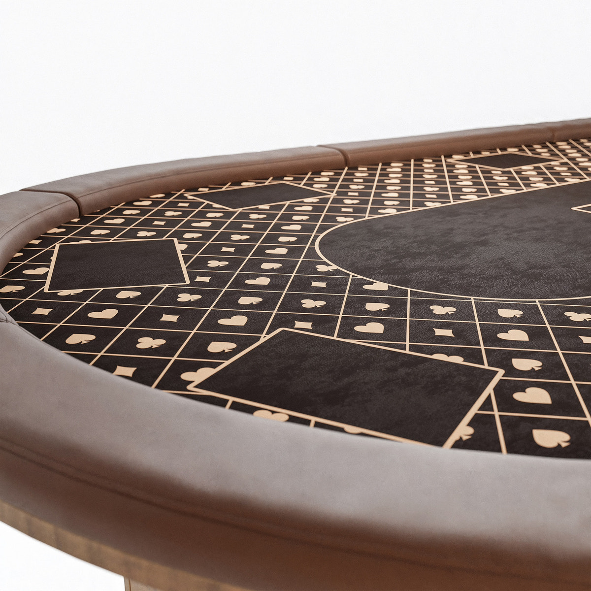 86.6" 10-Player Poker Table with Padded Rail & Storage