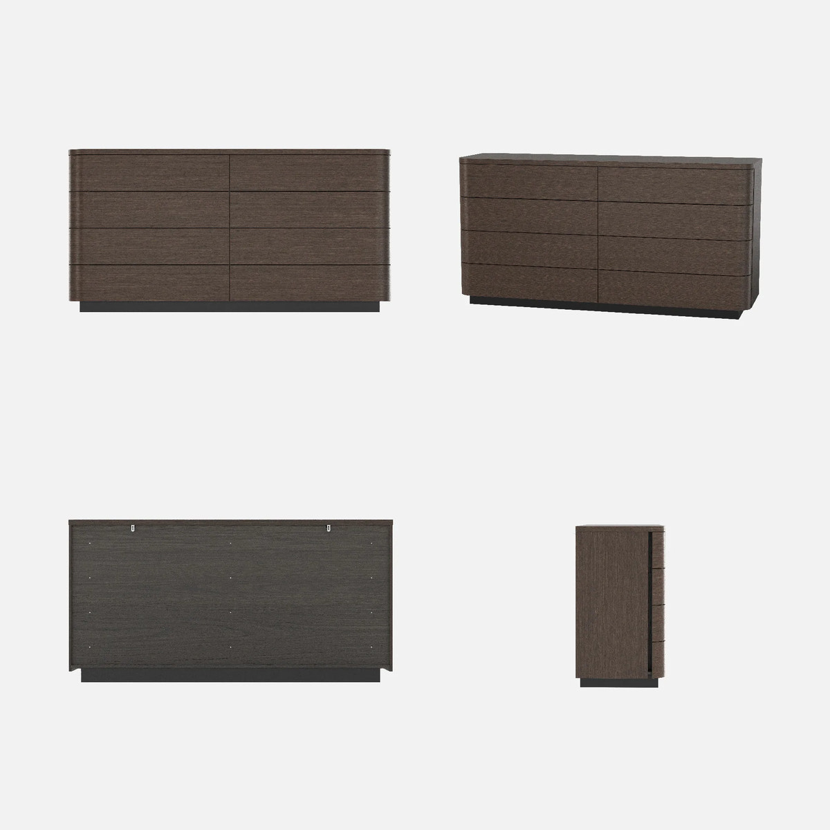 Orbis Soft Curve 8-Drawer Dresser – Black Walnut
