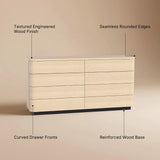 Orbis Soft Curve 8-Drawer Dresser – Natural Wood