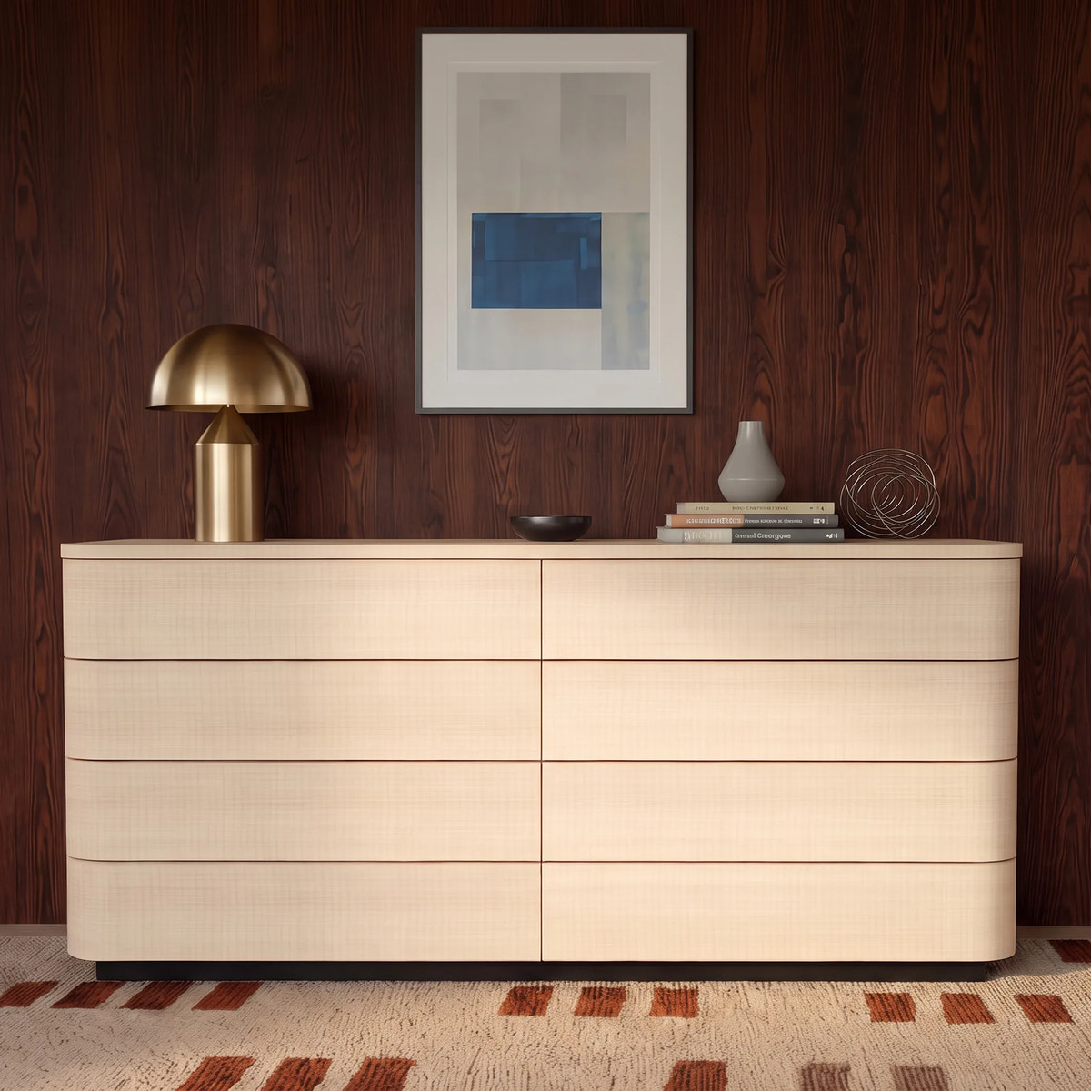 Orbis Soft Curve 8-Drawer Dresser – Natural Wood