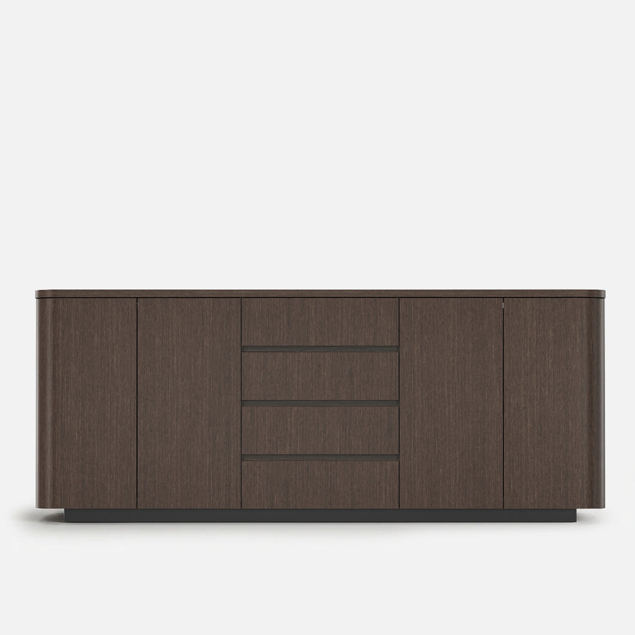 Orbis Rounded Edge Sideboard – Dark Walnut