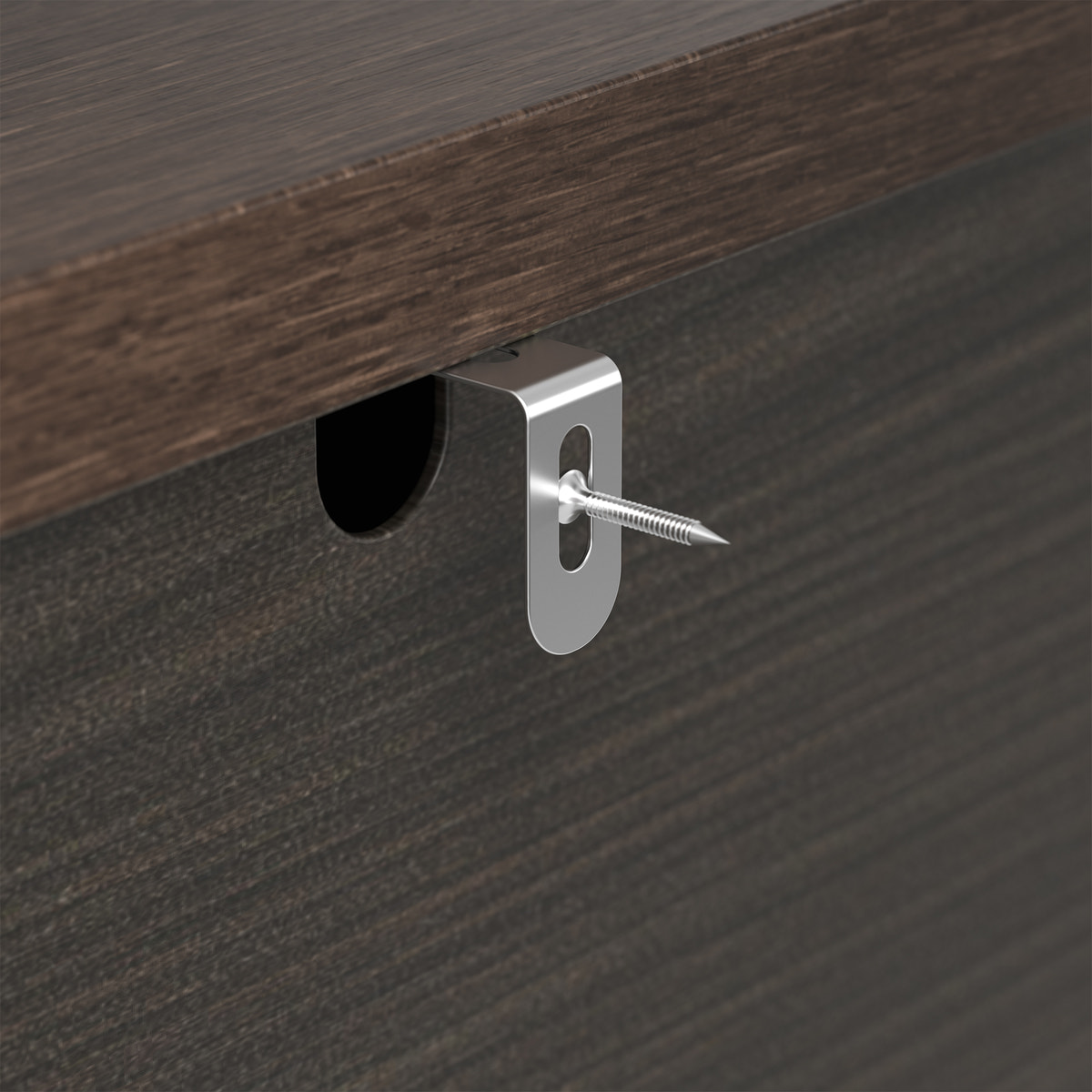 Orbis Rounded Edge Sideboard – Dark Walnut